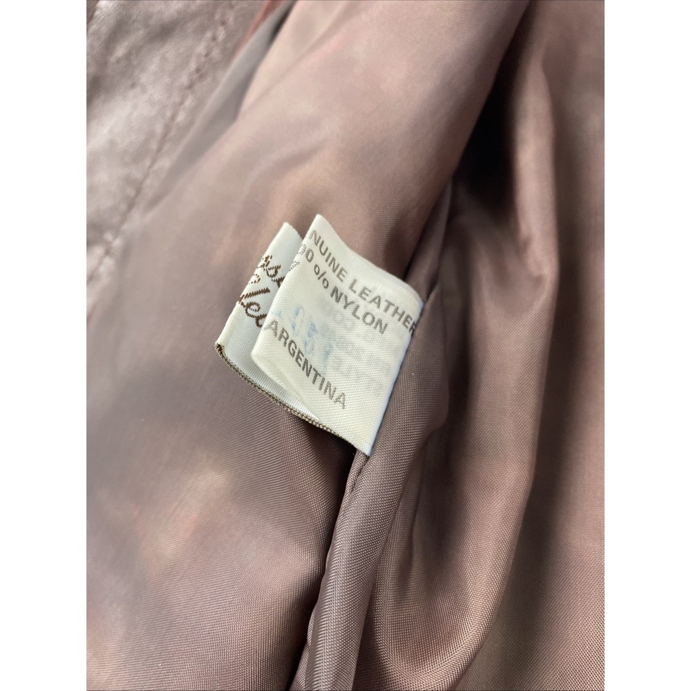 VTG Sears the Leather Shop Brown Leather Moto Jacket Sz 38 R - Picture 4 of 11